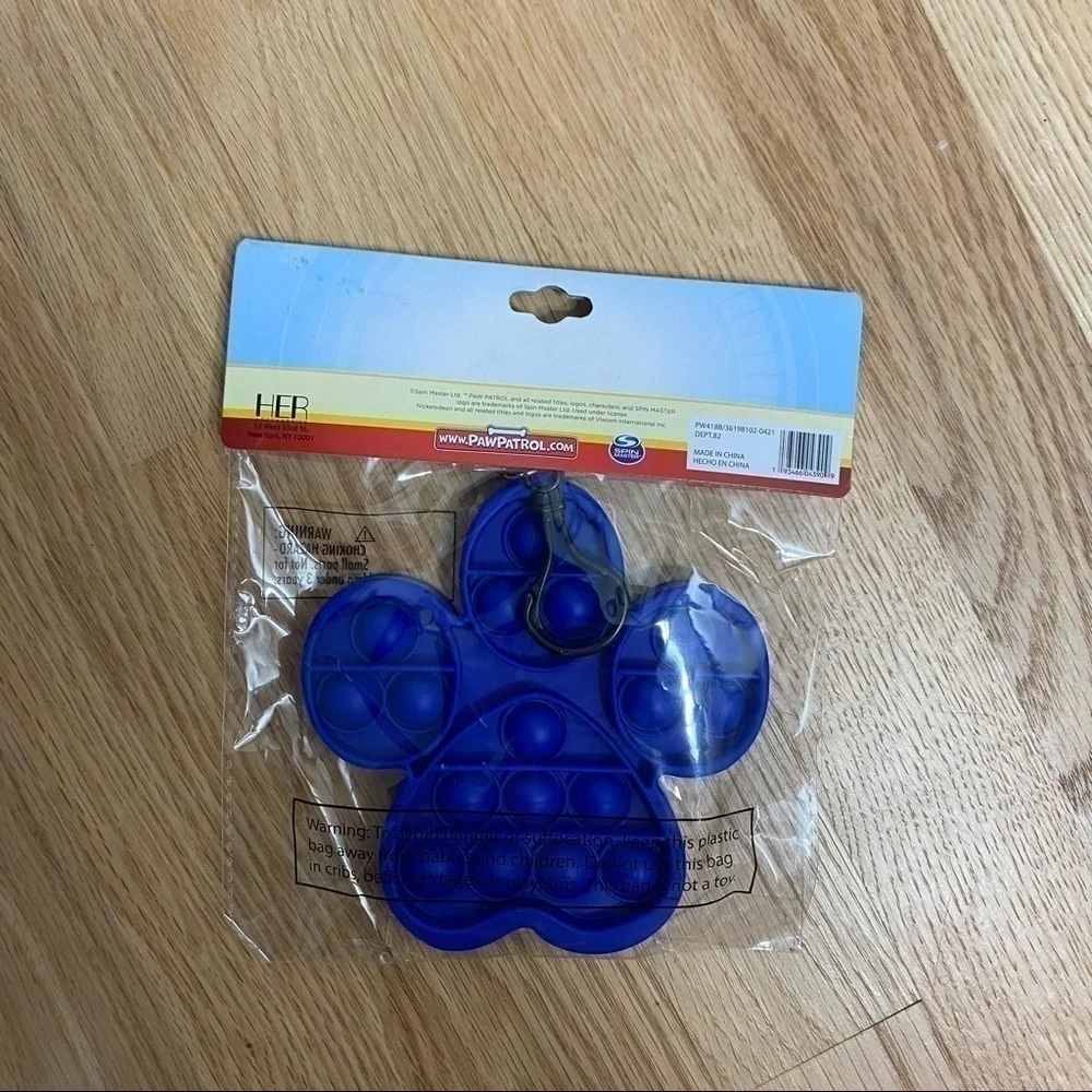 Paw Patrol Popper Fidget Keychain NEW Blue Paw Kids Toy